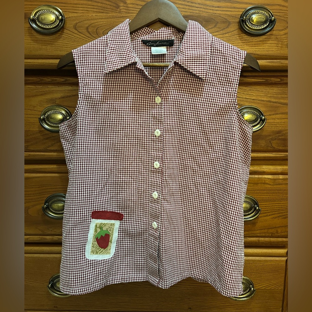 Appliqué Jam Jar Gingham Top